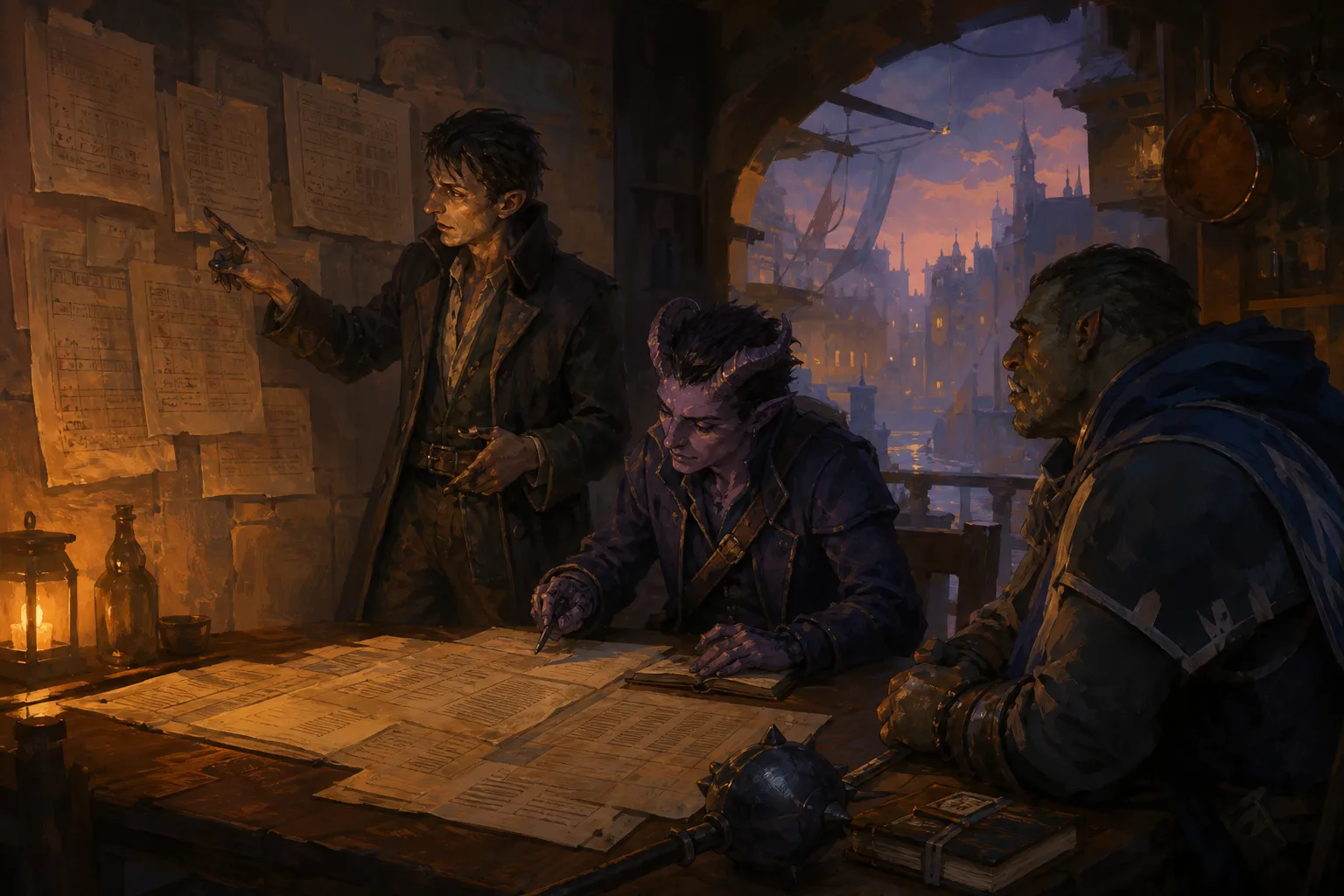 Ossin quietly lays out the pattern in Varnhall's altered shipping manifests for the party.