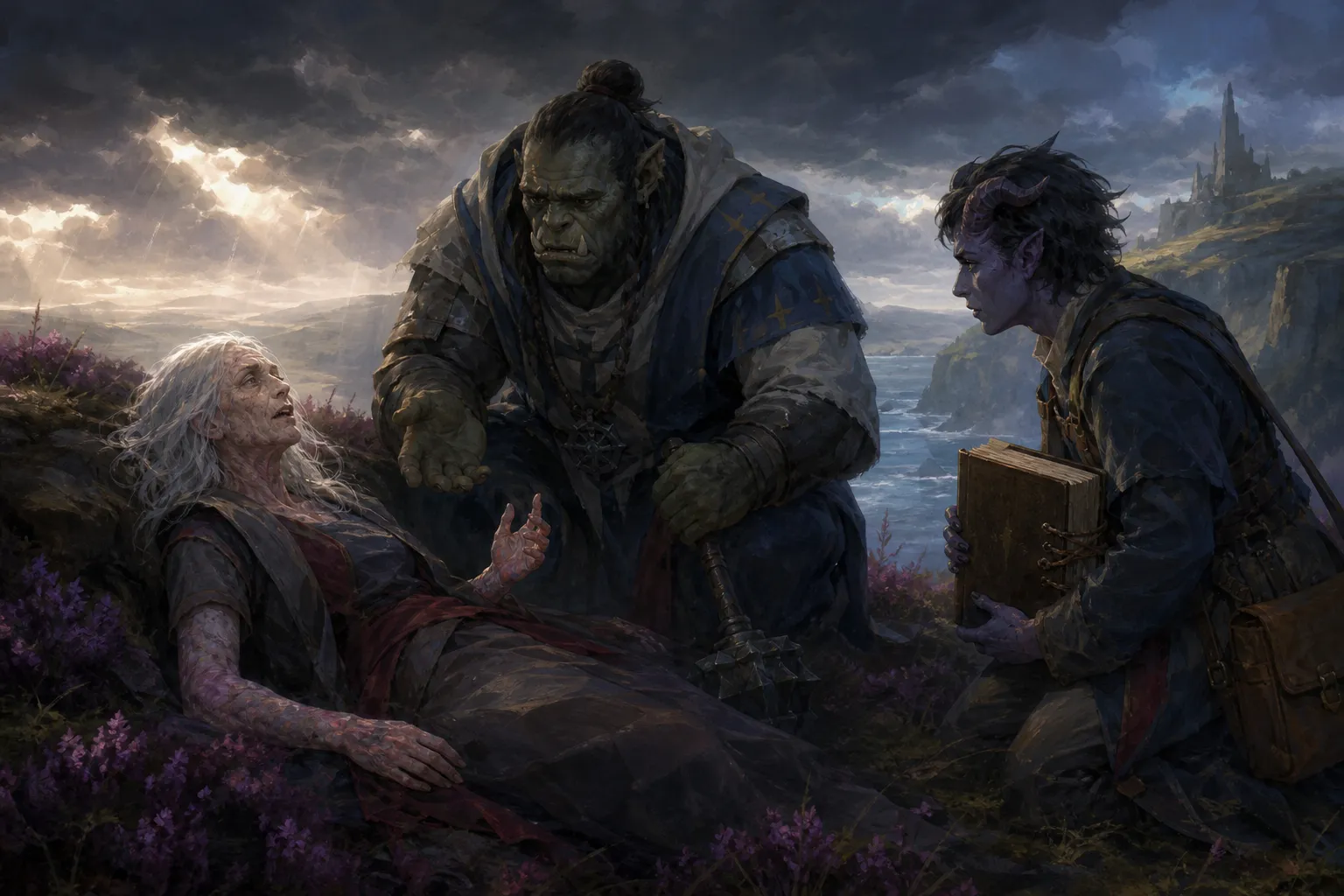 Mother Ash gives her final explanation of the undersong while Brask kneels beside her in the heather.